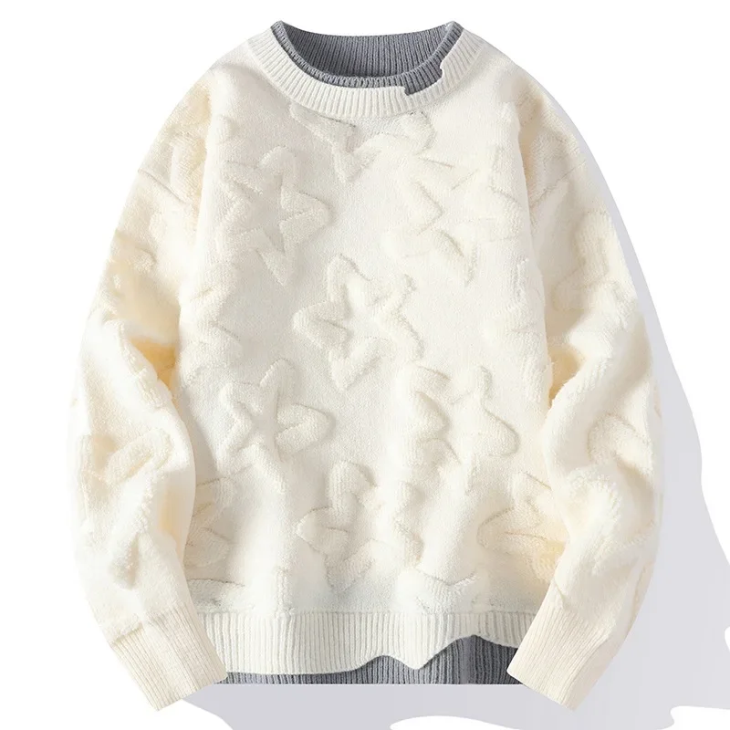 Nuovi Uomini di Modo O-Collo Maglioni Lavorati A Maglia Uomo Autunno Outwear Casual Maglioni Pullover di Qualità Maschile Allentato Pullover Abbigliamento 4XL