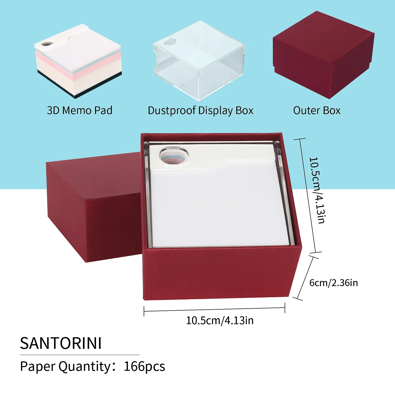 Omoshiroi Block Notes 3D Notepad Mini Santorini Led Memo Pad High Quality Amazing 3D Paper Model Sticky Note 3D Art Friends Gift