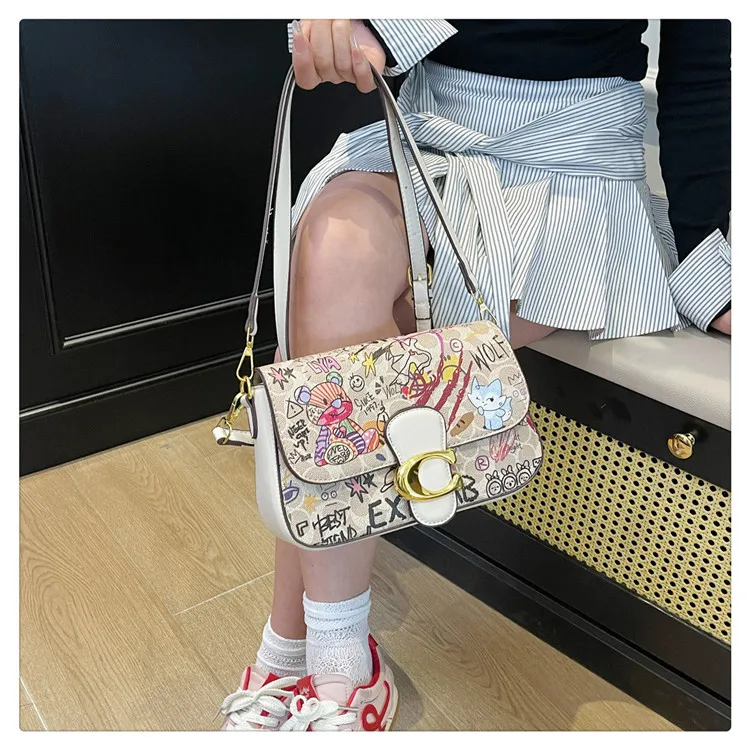 

Versatile 2025 Women’s Crossbody Bag, Fashion Doodle Print Shoulder Purse, Highly Multi-functional for Daily and Outing