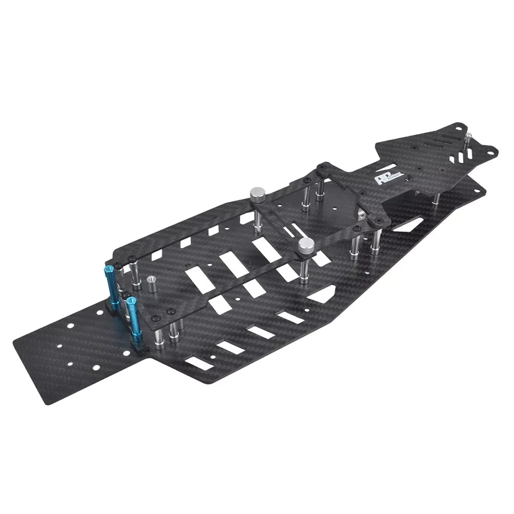 Carbon Lower Upper Chassis w/ Kit for Traxxas 1/10 2WD Rustler Bandit VXL Parts