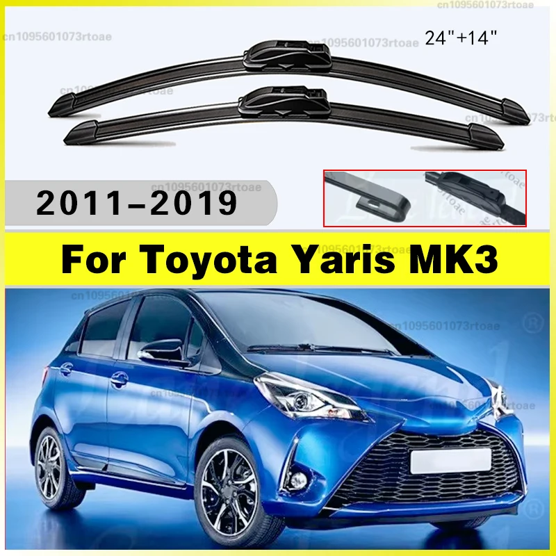 

Для Toyota Yaris MK3 хэтчбек 2011-2019 2012: Передние щетки стеклоочистителя (24"+14") для лобового стекла, 2013, 2012