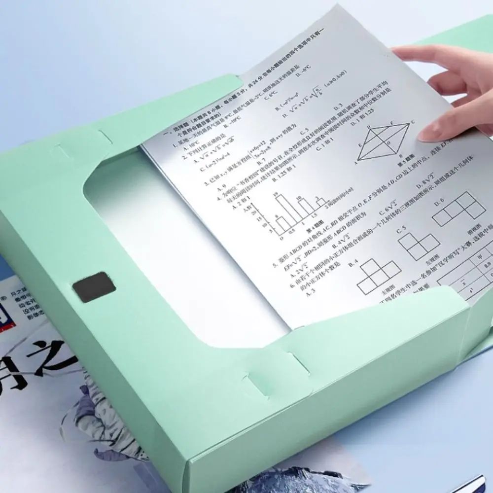 Simple Thickened A4 File Folder Dustproof Morandi Color Paper Storage Box PP Plastic Document Case Test Paper