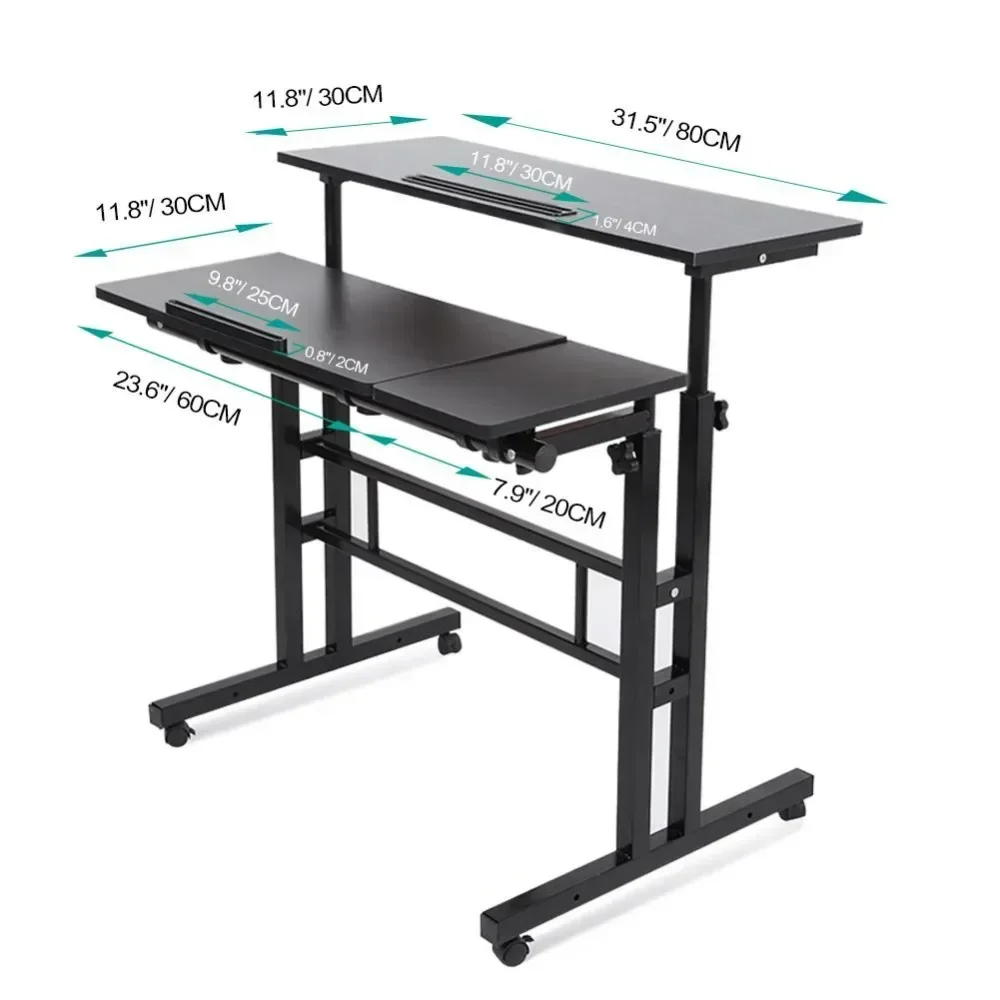 

Computer Desk, Stand Up Adjustable Multifunctional Computer Desk for Office Home Bedroom Living Room, Computer Table