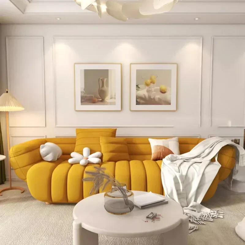 Luxury Lazy Love Seat Sofa Yellow Reading Large Comfort High Quality In Stock Couch Small Sex Unique Muebles Trendy Furniture