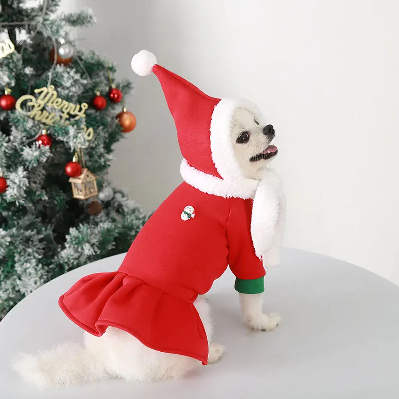 Dog Christmas Clothes Pets Clothing Santa Costume New Year Cat Outfits Xmas Deer Hat Puppy Coat Hoodie Party Apparel