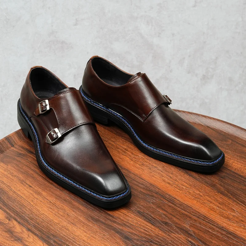 

Мужские классические туфли из натуральной кожи, винтажные, высококачественные, роскошные, элегантные, итальянские, черные, из натуральной воловьей кожи