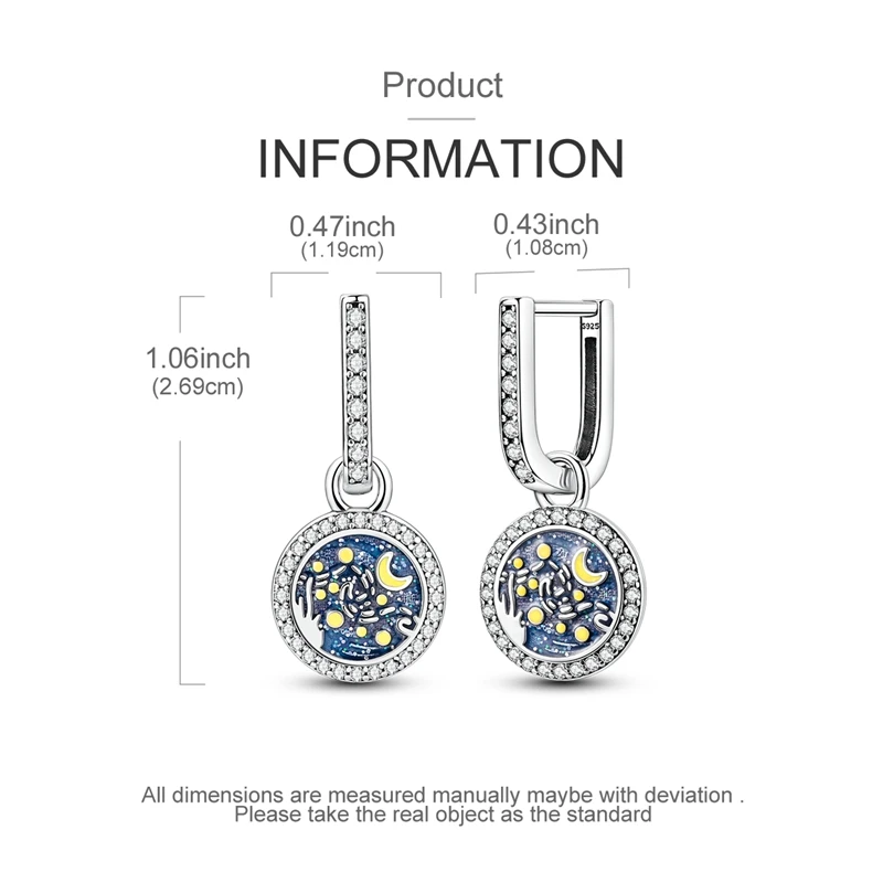 Bunte Zirkonium-Creolen aus 925er-Sterlingsilber, Pavé-Sterne-Form, Ohrring für Frauen, Hochzeit, Verlobung, Schmuck, Geschenk – Detail 12