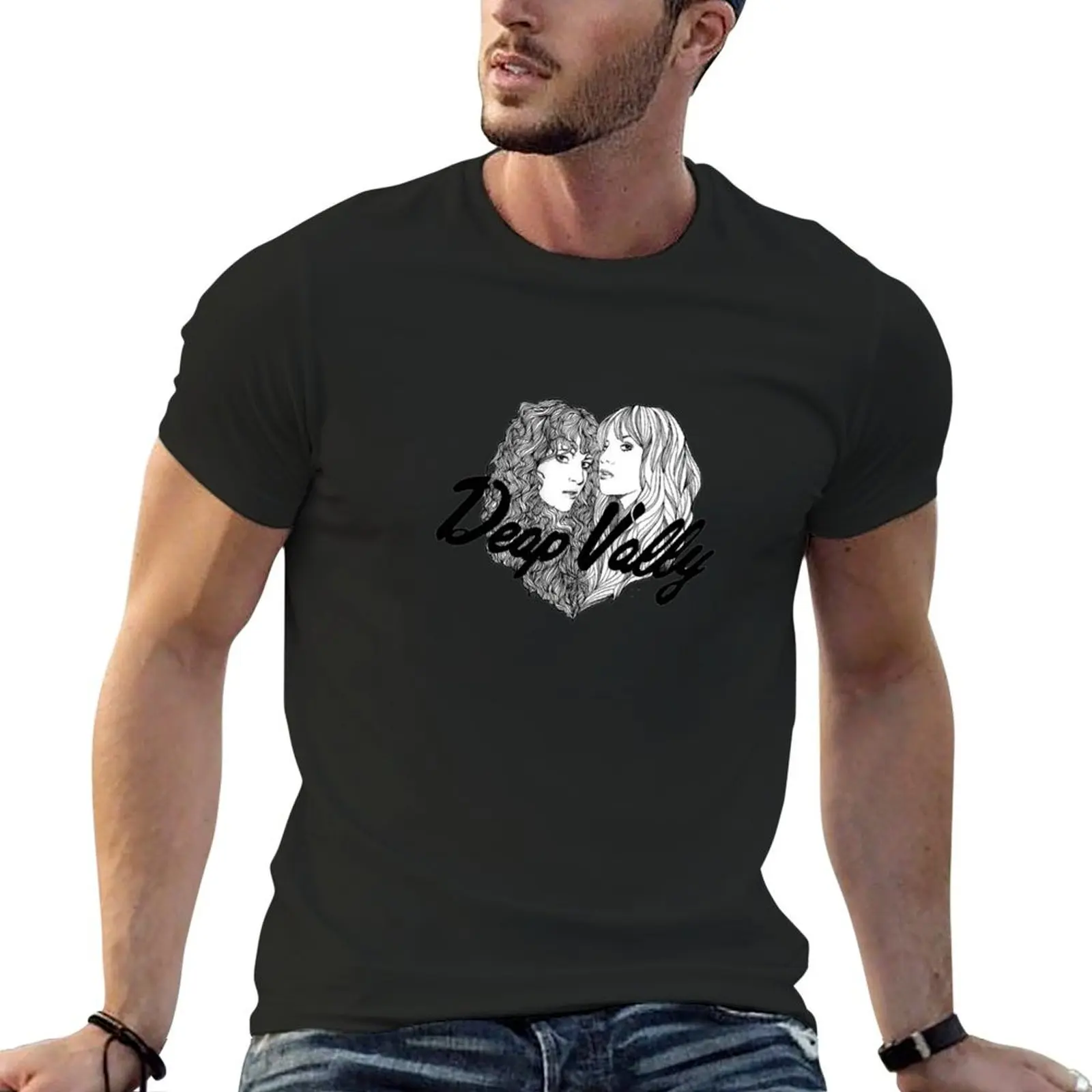 

Deap Vally Heart T-Shirt plus size clothes quick drying cotton t shirt men