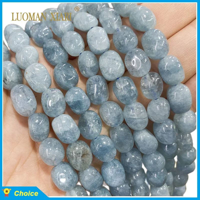 

Natural Stone 8x12MM Irregular Aquamarine Quartz Loose Spacer Beads for Jewelry Making Diy Bracelet Earrings Accessories 15''