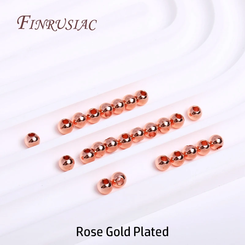 2/2.5/3/4/5/6MM Ronde Naadloze Kralen 14K Vergulde Metalen gladde Spacer Kralen Voor Armband Hoge Kwaliteit DIY Sieraden Accessoires