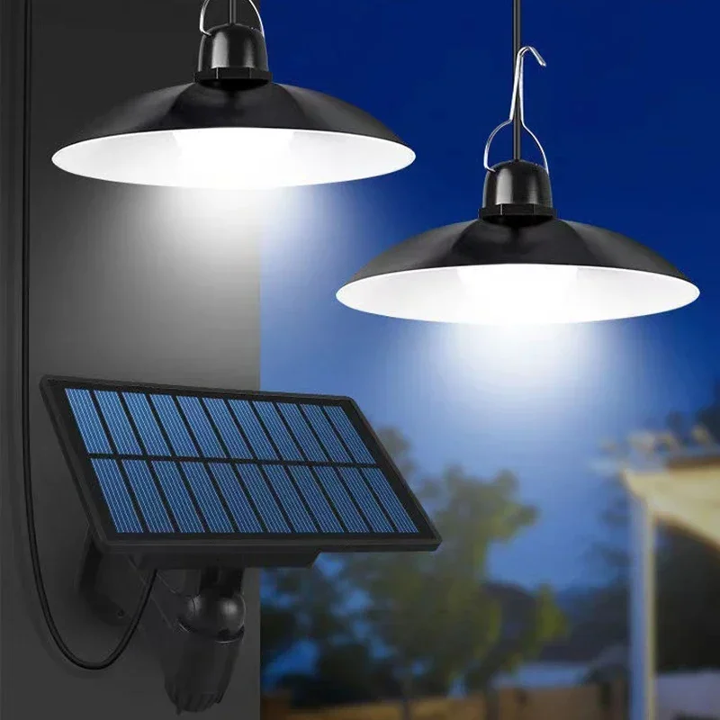 Solarna lampa wisząca Led Lampa zasilana energią słoneczną z pilotem Żyrandol Camping Outdoor Garden Wiszące światła