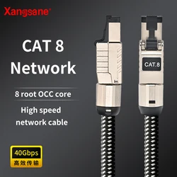 Kabel sieciowy 5N OCC cat 8 cat8 rj45 router wifi kabel Ethernet 40Gbps 2000MHz laptop kabel LAN internetowy PS4 router wifi