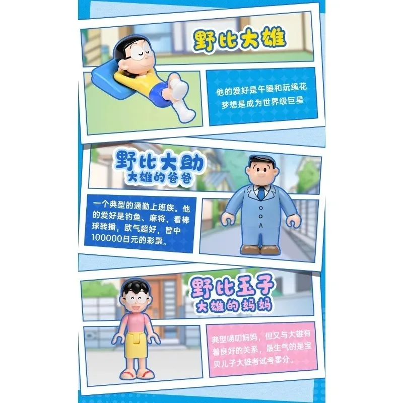 Keeppley-casa de Doraemon Nobitas, bloques de construcción grandes, regalo de Navidad para niños, modelo de juguete de ensamblaje DIY