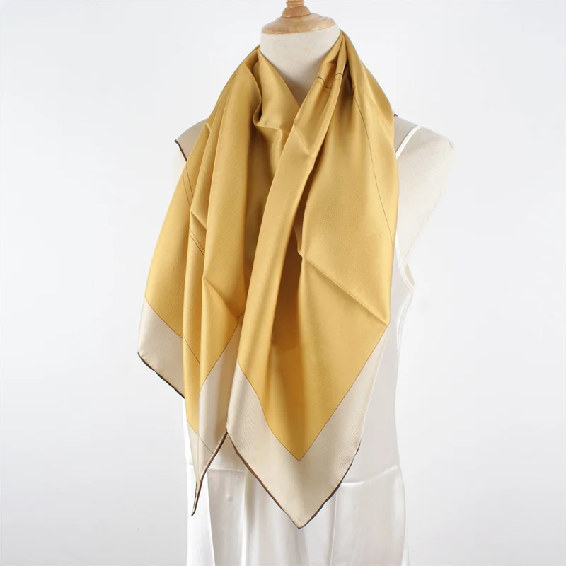 Square 90 Silk Scarf 100% Twill Silk Scarf Shawl Cape Womens Fashion Silk Neckerchief Necktie