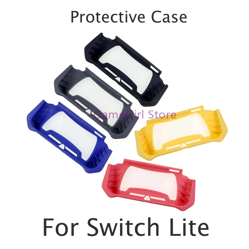 5Sets TPU Protective Case Cover with Tempered Glass Screen Protector Film 6 Thumb Grip Joystick Caps For Nintendo Switch Lite