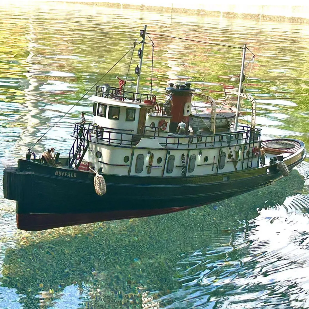 

1/31 RC Boat 97cm Simulation HAVOLINE Steam Remote Control Tugboat Light-curing Printing Details RC Boat Kit Adult Toy
