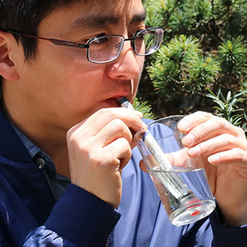 

Portable Water Purifier Straw Cleans 99.9 Bacteria 18.5 Gallons Camping Hiking Outdoor Survival Travel