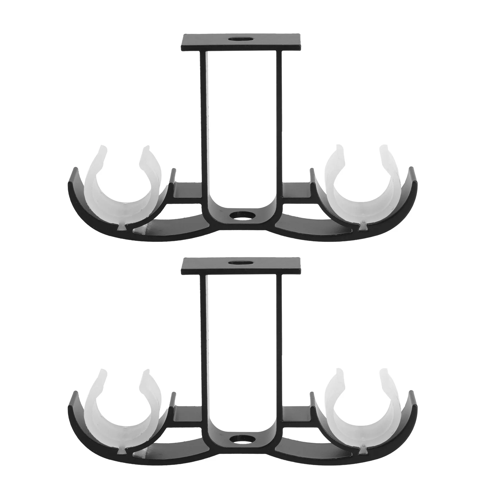 

1Pair Curtain Rod Bracket Black Double Rod Curtain Accessories for Ceiling Installation Drapery Brackets Home Decor Window