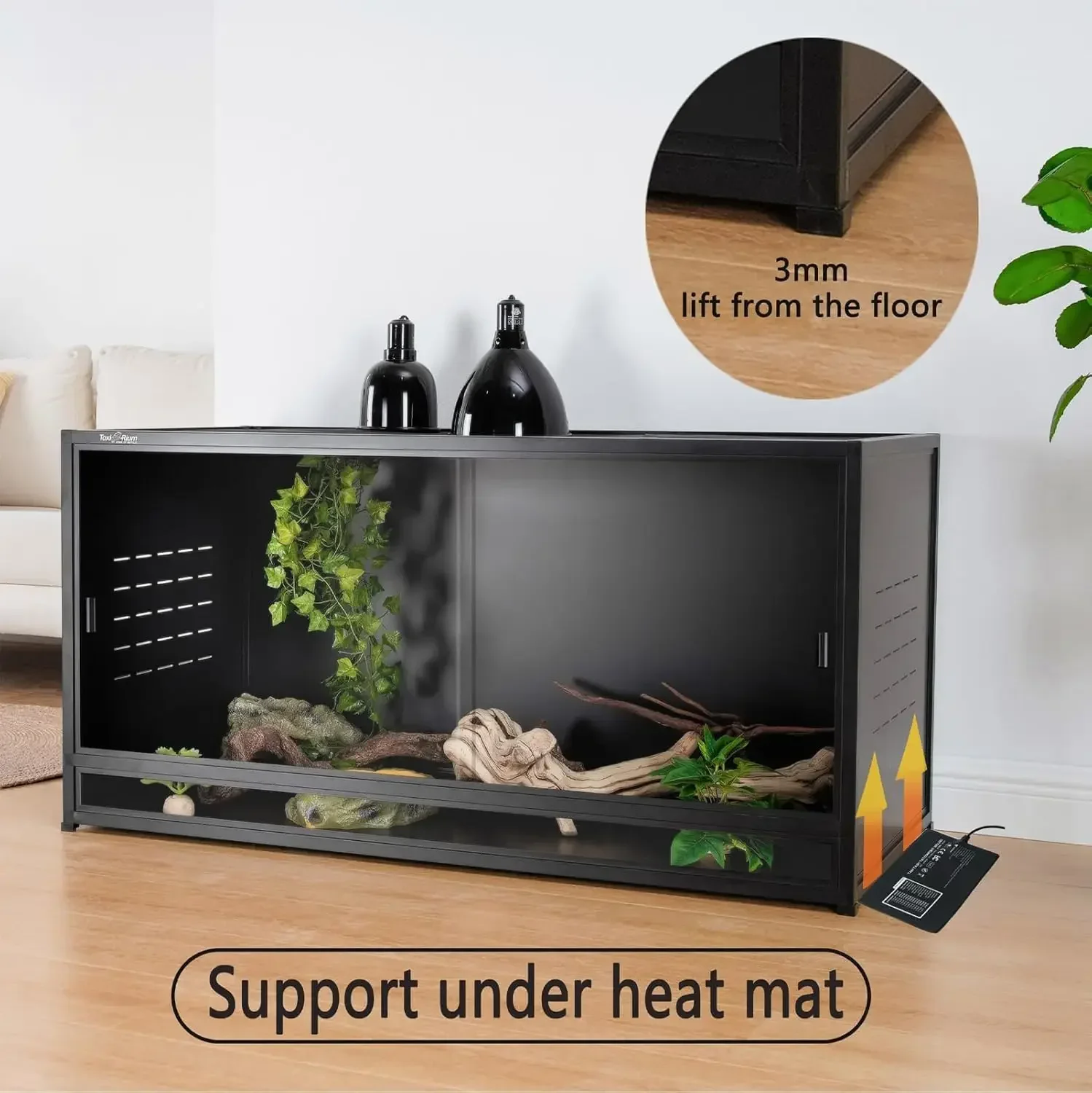 Reptile Terrarium 120 Enclosure Breeding Tank Bearded Dragon Gecko Lizard Snake Wide Breeding Lounge nest acrylic boxformicarium