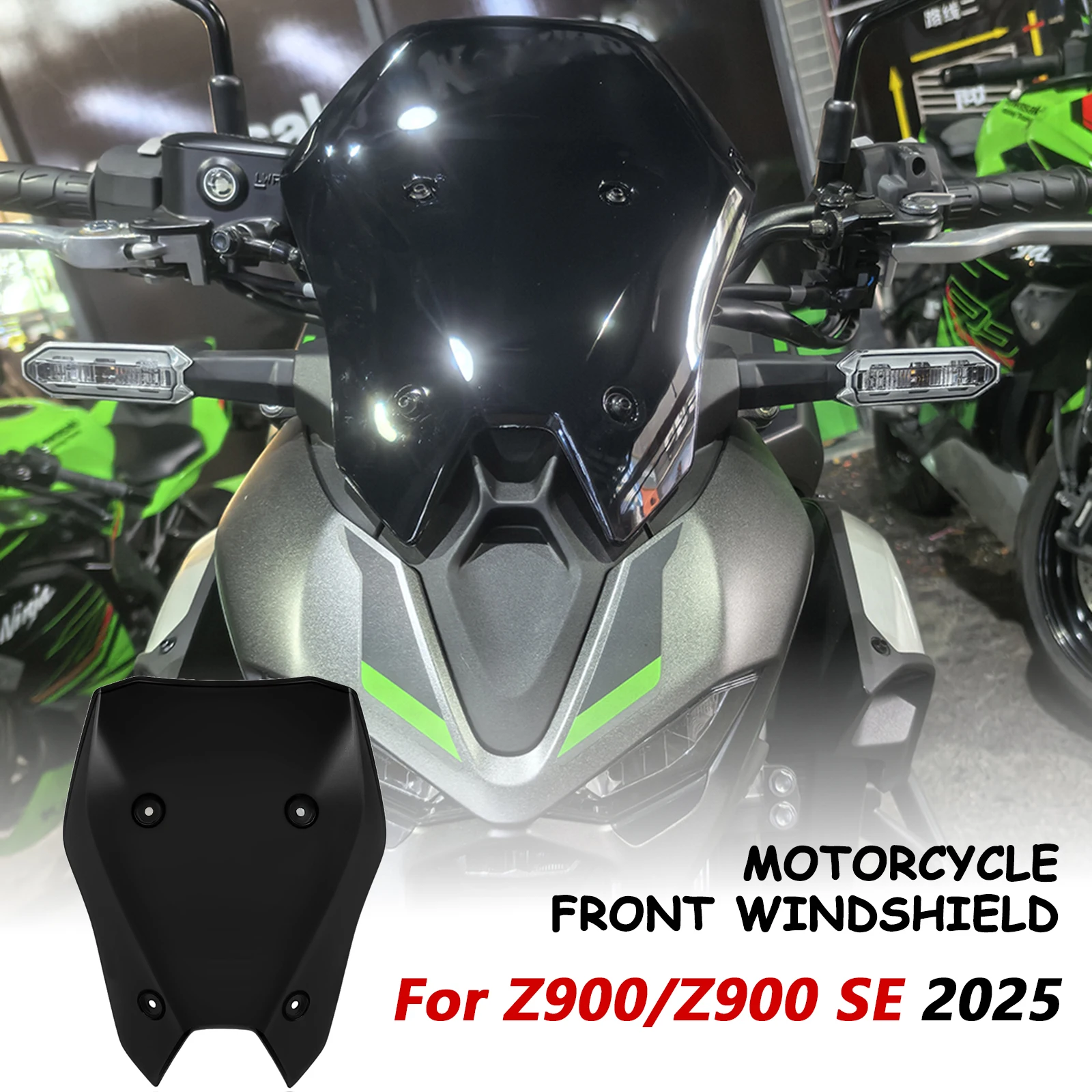 

Motorcycle Acrylic Windshield WindScreen Smoke Black Transparent Screen Accessories For Z900 Z900SE Z900 SE 2025