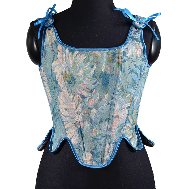 Women Corset Bustier Tops Wear Out Strap Lace Korsett Overbust Pink Cute Retro Vest Corselet