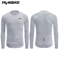 YKYWBIKE-Camiseta de ciclismo para hombre, camiseta ligera de manga larga para equipo profesional, camiseta para bicicleta de montaña y carretera, cremallera YKK de manga larga