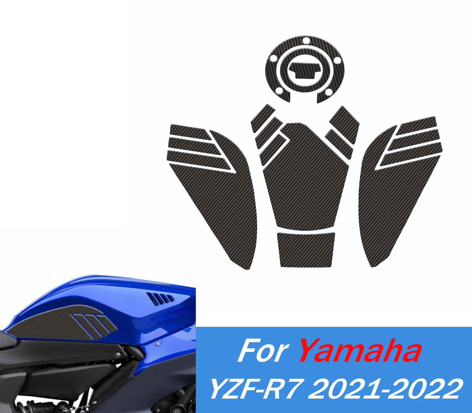 

For YZF-R7 Anti Slip Fuel Tank Stickers Gas Cap Oil Protect Pad For Yamaha YZF R7 2021-2022 Motorcycle Scratch Resistant Sticker