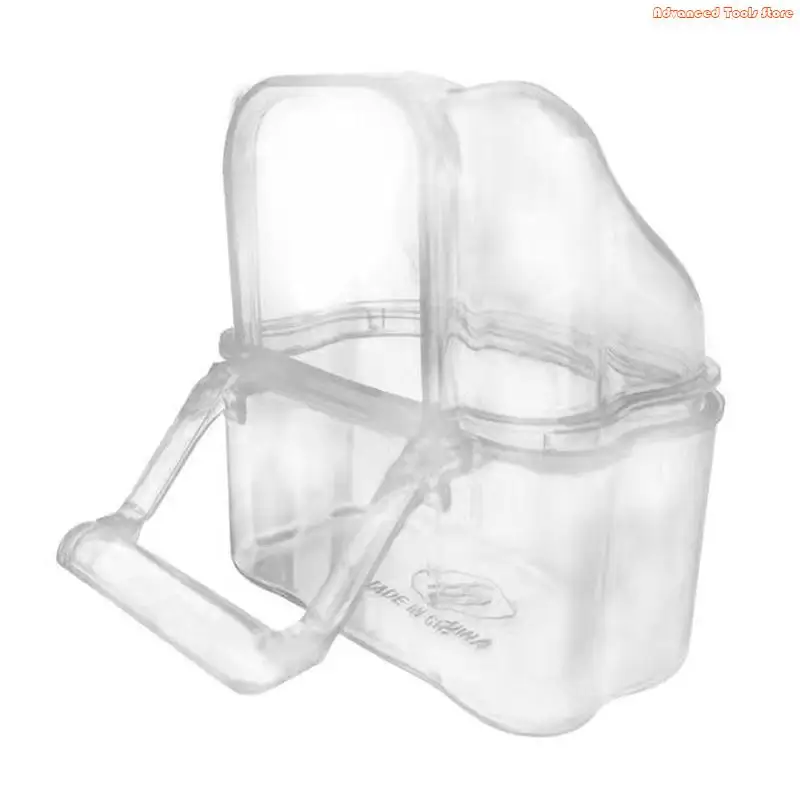 Parakeet Feeder Box Pet Cage Plastic Container Birds Clear Dispenser Gift for Pet Bird Owner Easy to Use and Clean W91B