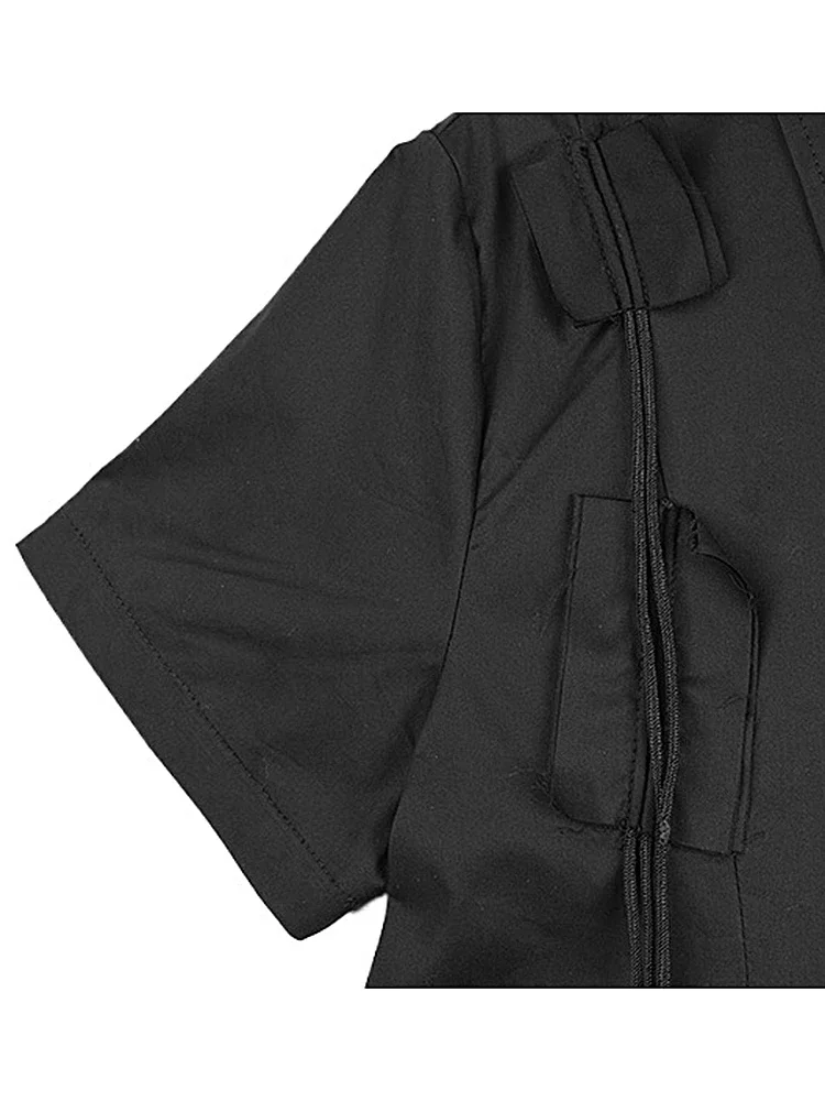 XITAO فضفاض المرقعة شرابة قميص فستان البساطة غير النظامية عادية واحدة الصدر المرأة الصيف الاتجاه الجديد فستان WLD20158