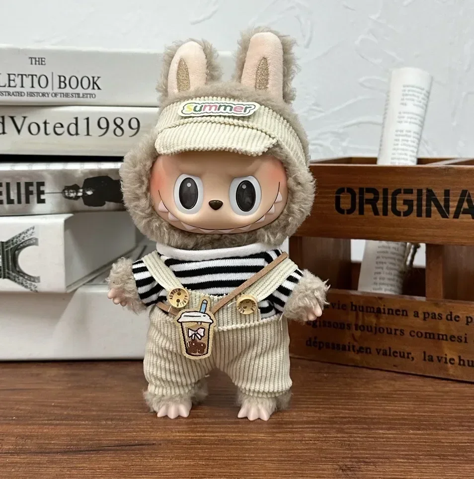 17cm Labubu Plush Toy - Trendy Multi-Style Outfit & Accessories Set