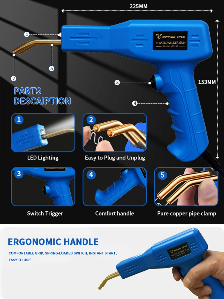 Bumper Reparatie Fakkel Kit Plastic Lasser Warmte Nietmachine Soldeerbout EU 220V - Complete Bumper Reparatie Tool Set voor Carrosseriewerk - afbeelding 2