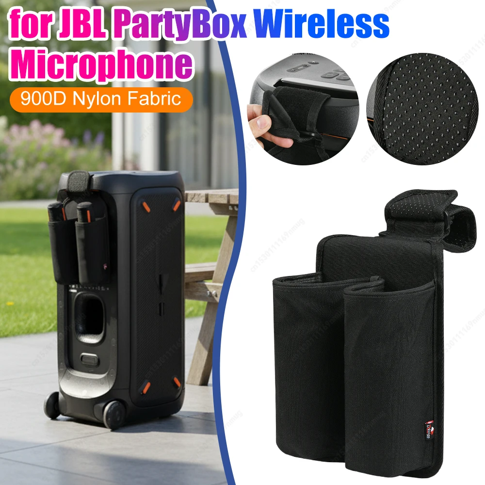 Soporte de almacenamiento para colgar micrófono, bolsa de almacenamiento, organizador de micrófono para JBL PartyBox, accesorios para micrófono inalámbrico