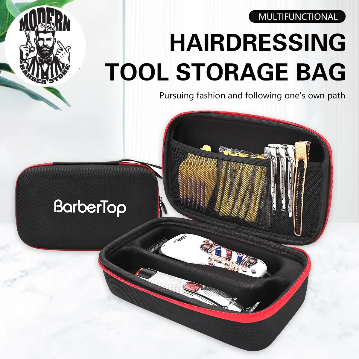 

Barber Portable Storage Bag Scissors Shavers Storage Box Highcapacity Salon Hair Dryer Display Case Durable To Fall Travel Bag