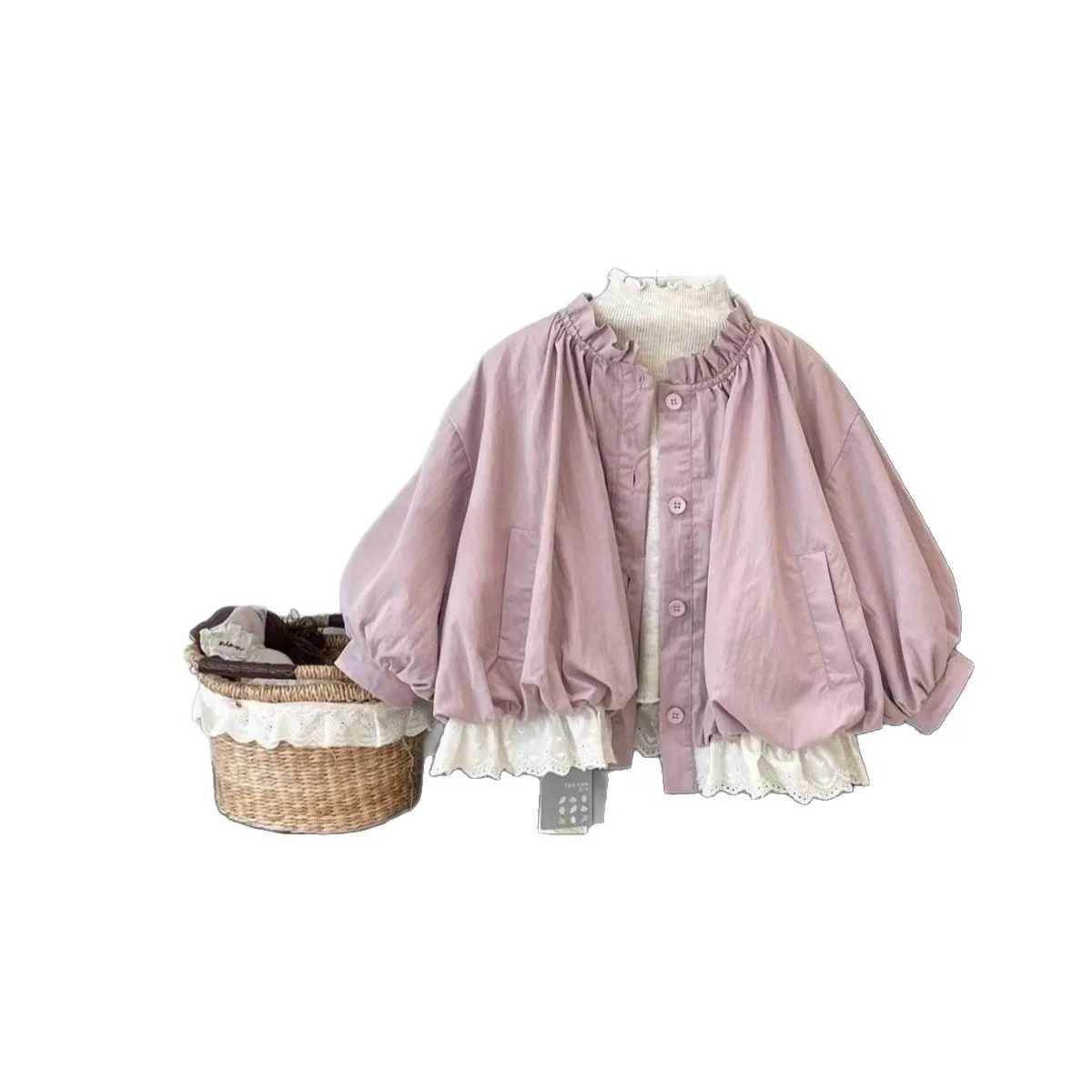 معطف بناتي بأكمام طويلة للأطفال كوري فضفاض كاجوال حلو لطيف متين بسيط عصري ربيع خريف جديد مريح #3