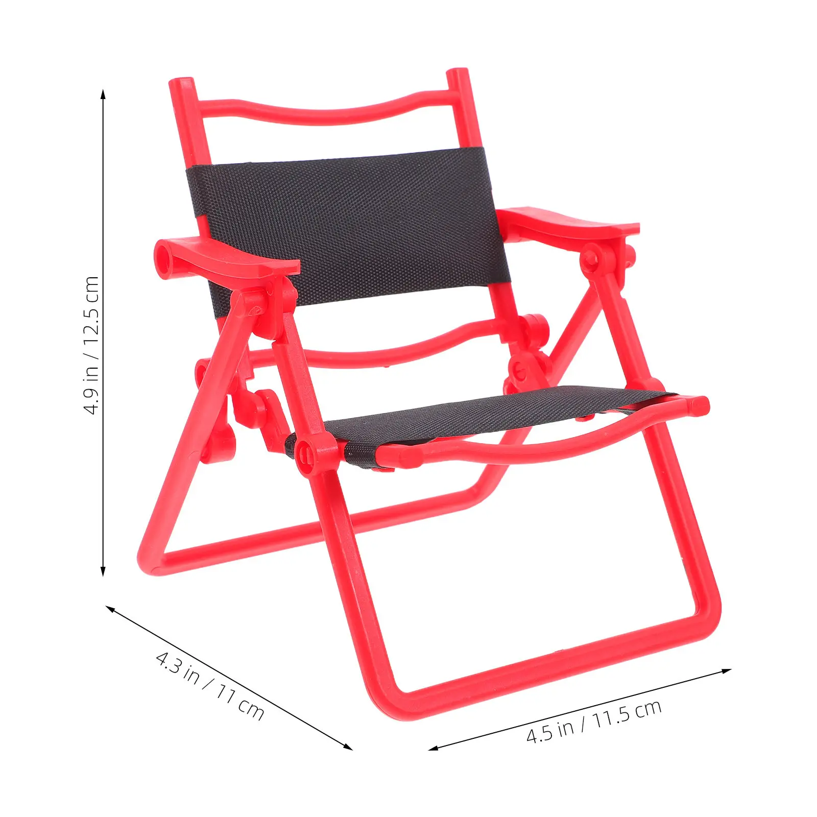 4Pcs Miniature Folding Chairs Detailed Dollhouse Furniture Set Portable Foldable Beach Scene Chairs for Outdoor Relaxation Play