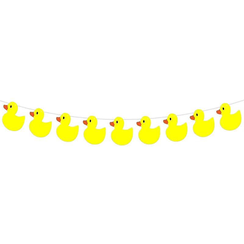 Cute cartoon little yellow duck banner, animal farm theme decorated duck birthday 1st birthday party gift decorations