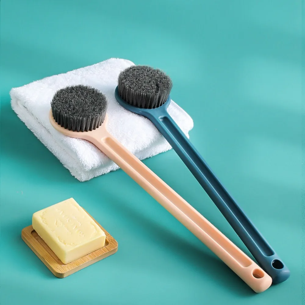 Long Handle Bath Brush Soft Hair Back Bath Brush Bathroom Body Bath Brush Mud Back Scrubber Shower Massage Exfoliation Scrub