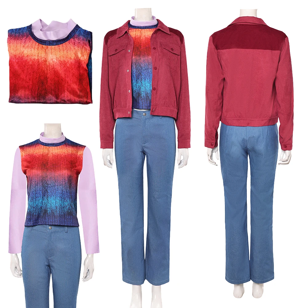 تلفزيون ST 5 ماكس مايفيلد تأثيري سترة حمراء معطف زي الجينز الملابس مجموعة الكبار النساء ملابس الهالوين موحدة كرنفال حفلة