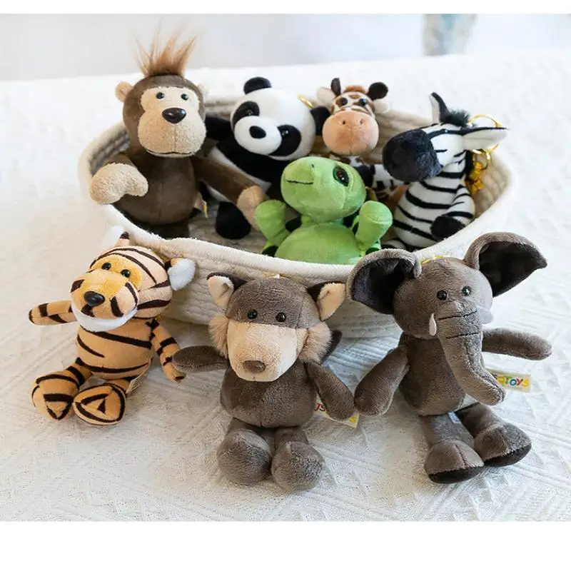 Niedlicher Cartoon-Tier-Plüsch-Schlüsselanhänger 15 cm Schildkröte Elefant Tiger Löwe Nilpferd Waschbär Bulldogge Katze Pinguin Affe Plüschtier – Detail 17