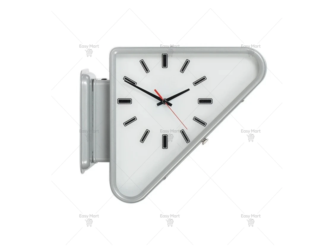 Metal Double-sided Triangular Wall Clock, Wall Silent Clock, Simple Wall Decoration