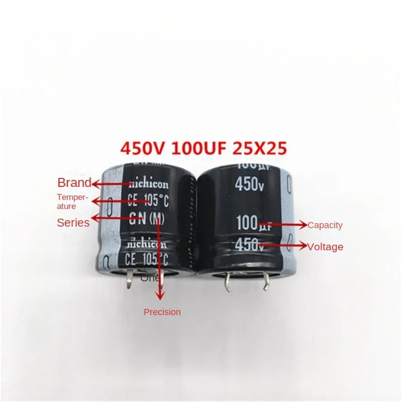 AMSS （1pcs）450V100UF 25X25 nichicon electrolytic capacitor 100UF 450V 25 * 25 GN