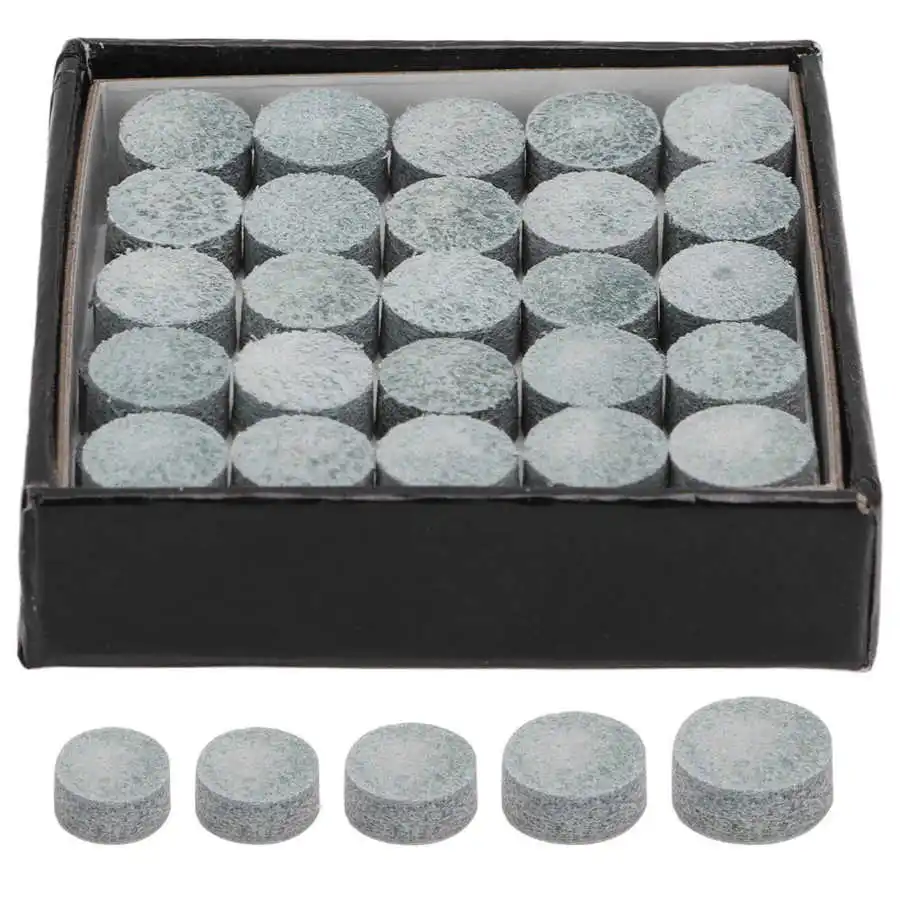 50pcs Pool  Tips LP American Snooker Leather Head Billiard Cock  Leather Head Replacement