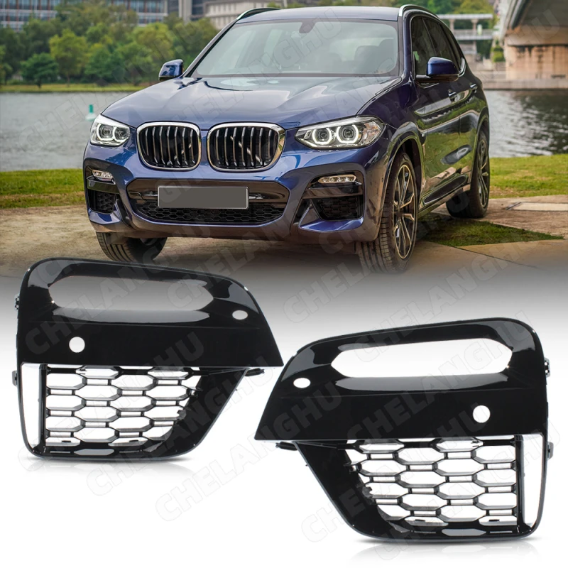 Fog Lamp Grille For BMW X3 M-Sport G01 X4 G02 2019 2020 2021 Car Front Fog Light Frame Cover Grill 51118098829 51118098830