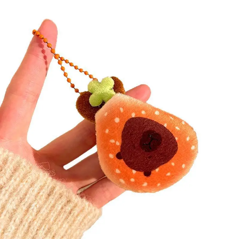 Fluffy Food Plush Keychain Cute Bread Burger  Bag Pendant for Girls Women Kids Couple Gift Daily Accessory view 3