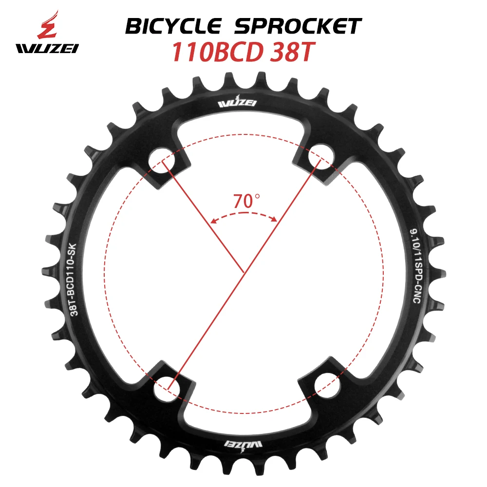 WUZEI Road Bike Chainring 110 BCD 4 Bolts Speed Bike 110BCD Chainwheel Narrow Wide Bicycle Crown for Shiamno R7000 R8000 4700