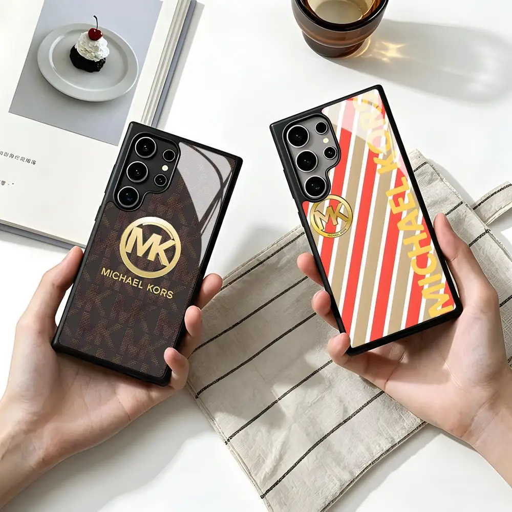 KOReS-Mes Luxus-Handyhülle aus gehärtetem Glas für SAMSUNG S26 25 24 S22 S20 ULTRA S21 S30 23 Note5 S8 Plus S9 S10E Lite PC+TPU Fun
