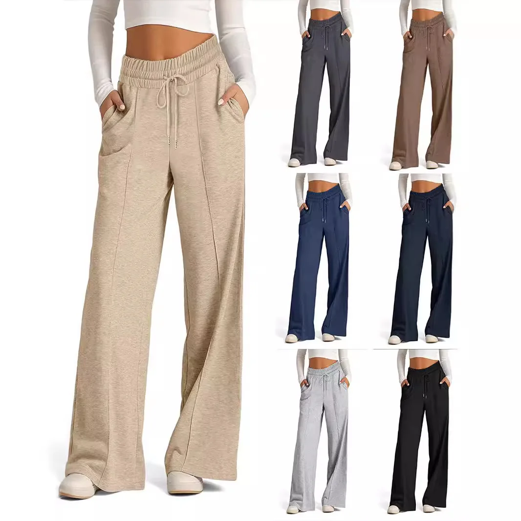 High Waist Straight Leg Casual Pants Women's Long Trousers Autumn Winter New Style Slimming Effect Cross-Border TEMU