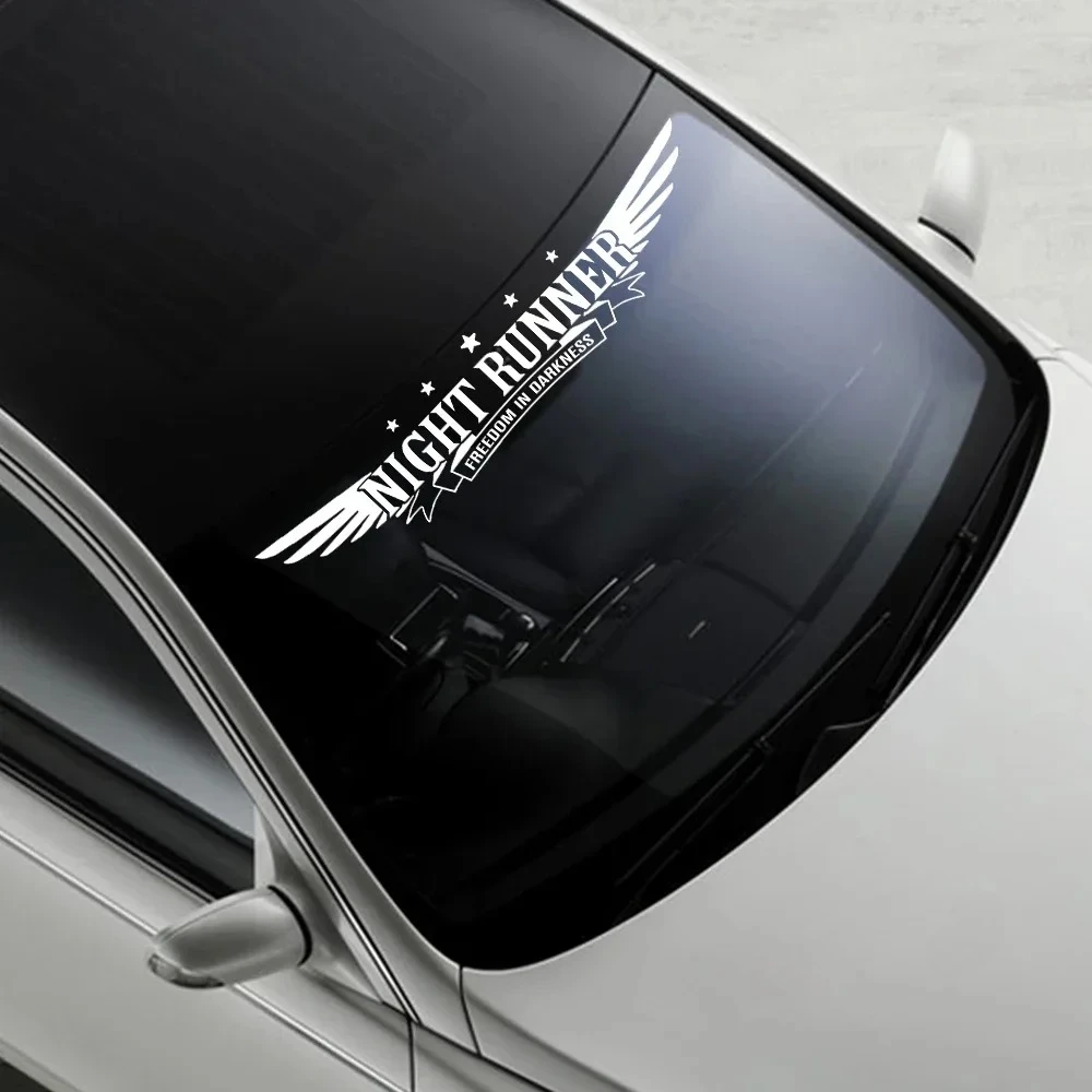 Car Windshield Stickers Night Runner DIY Fashion Vinyl Decals Decor For Ford Volkswagen GOLF Toyota Audi BMW E46 Tesla Model Y