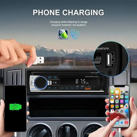 कार रेडियो 1 डिन स्टीरियो प्लेयर डिजिटल ब्लूटूथ कार MP3 प्लेयर FM रेडियो स्टीरियो ऑडियो म्यूजिक USB/SD इन डैश AUX इनपुट के साथ 8 best sales रेडियो प्यूज़ो 206 - №8