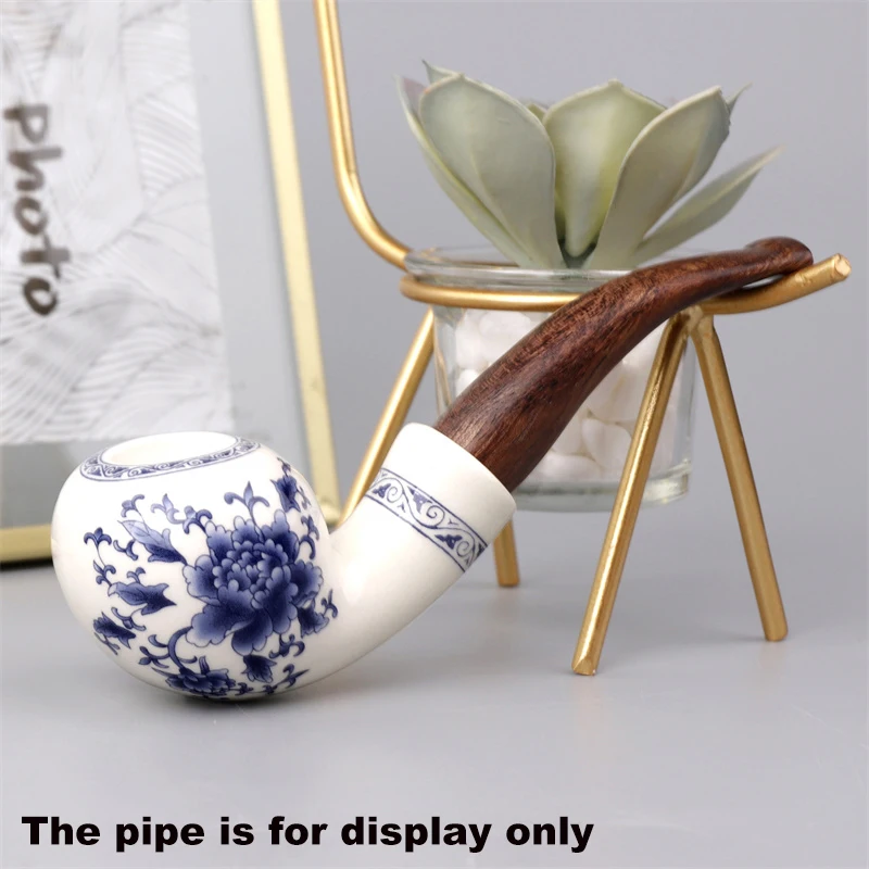 MUXIANG Chinese antique rose Stem Replacement 9mm Activate Carbon Filter Smoking Pipe Mouthpiece Tobacco Pipe Accessories be0083